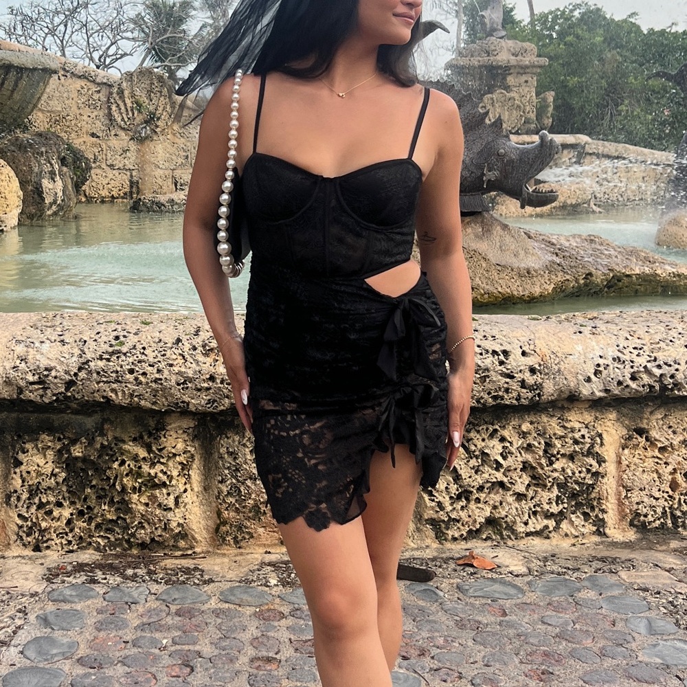 For Love & Lemons Regina Cut-Out Lace Mini Dress - Picture 8 of 8